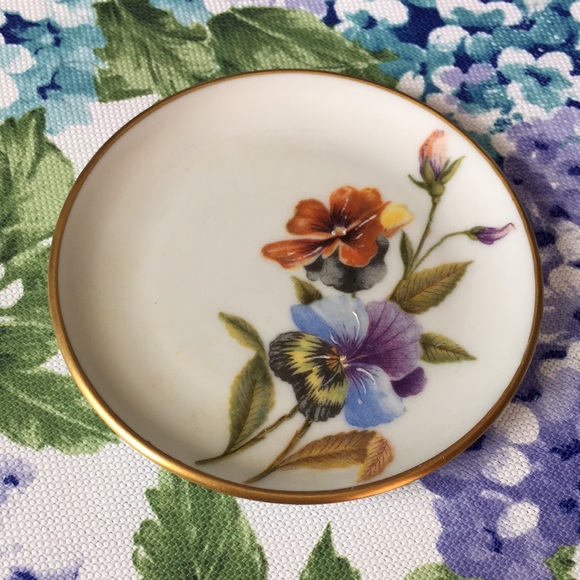 Pansey Trinket Dish Teabag Holder Resale - Picture 3 of 6